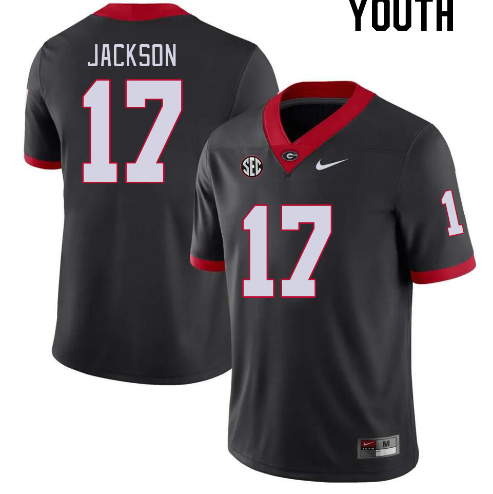 Youth #17 Dan Jackson Georgia Bulldogs College Football Jerseys Stitched-Black